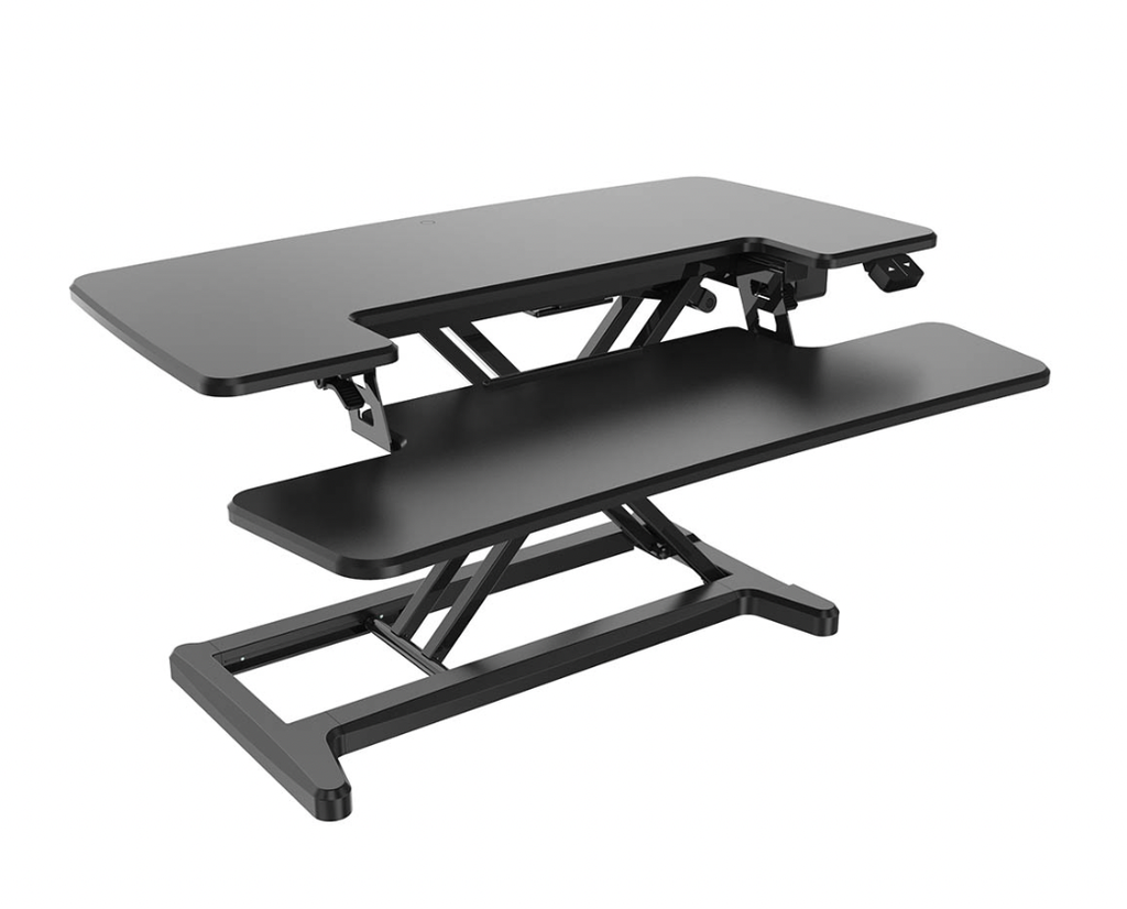 RAPID FLUX ELECTRIC HEIGHT ADJUSTABLE DESK RISER 880 X 415MM BLACK