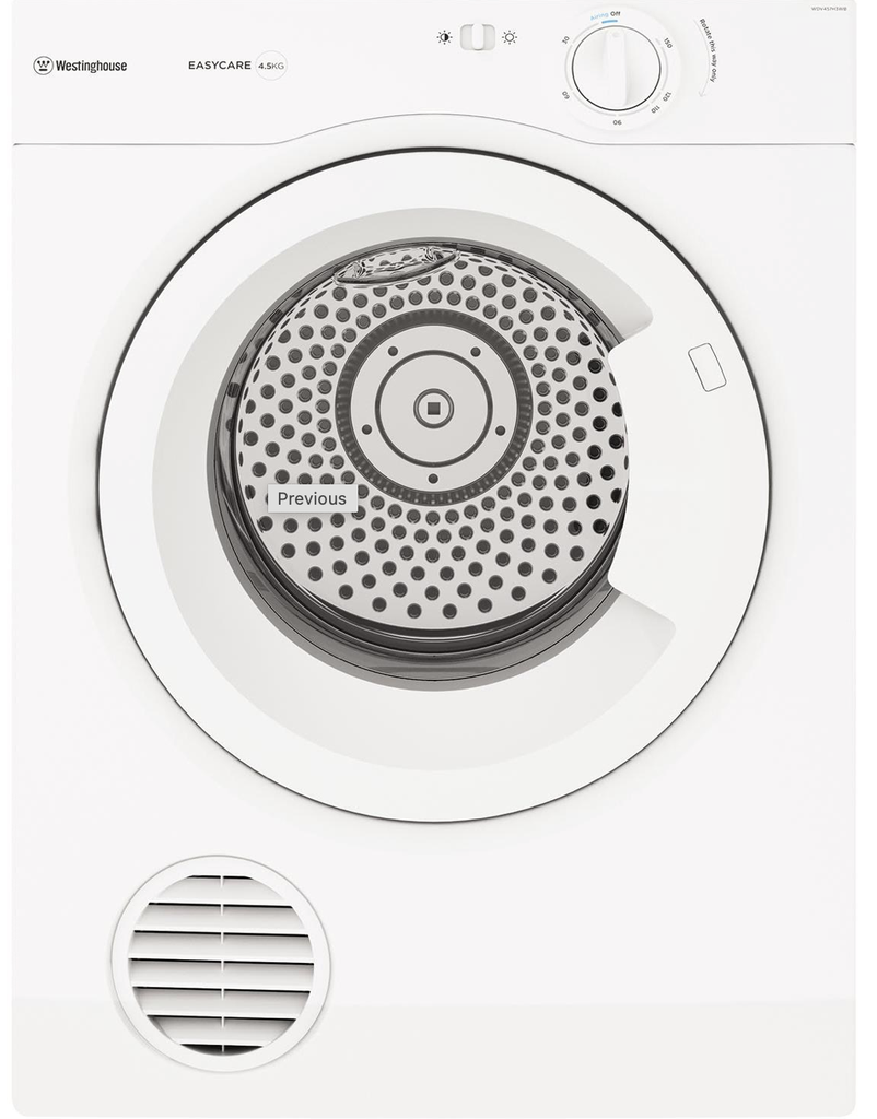 Westinghouse WDV457H3WB 4.5kg Vented Clothes Dryer